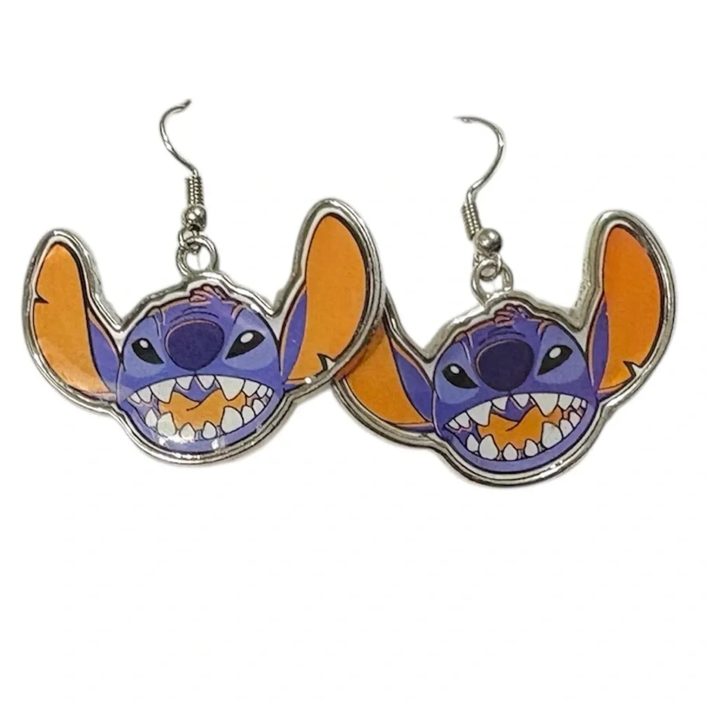 Disney “Stitch” Enamel Dangle Earrings Hypoallergenic Disneyana‎ NWOT